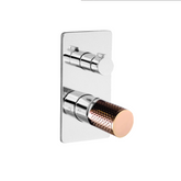 Linkware Gabe Wall Shower Bath Mixer W/ Divertor - Chrome and Rose Gold